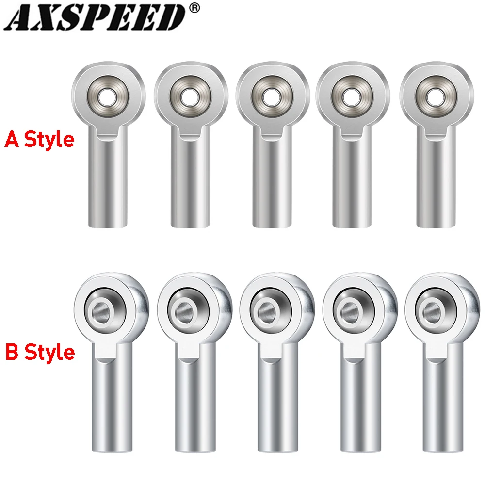 AXSPEED 10Pcs Aluminum Alloy M4 Rod Ends Link Balls Head Linkage Joint for 1/10 Axial SCX10 RC Car Truck Buggy Upgrade Parts