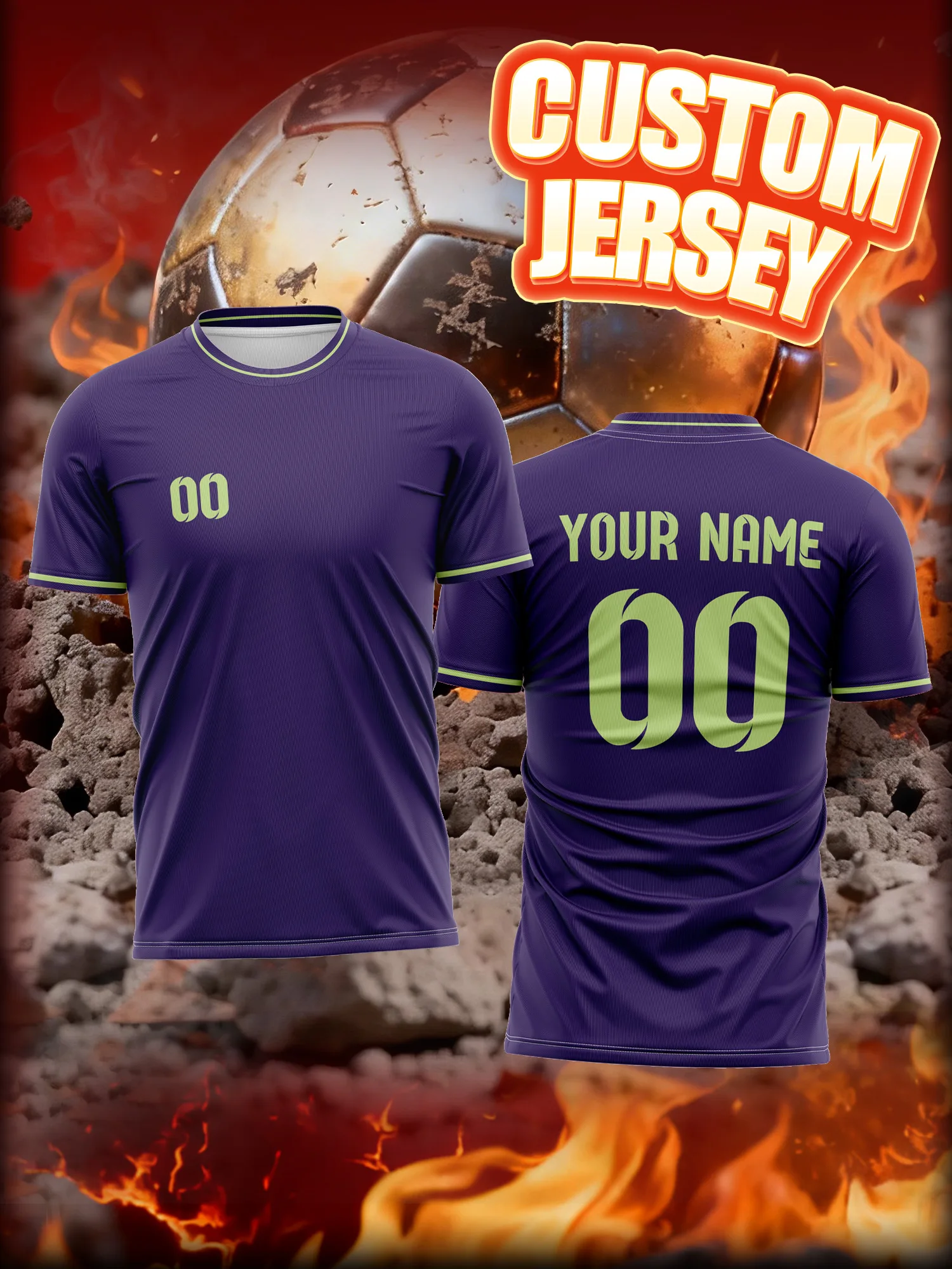 

Custom Image Number Name Soccer Jersey, Team Support Staff Shirt, Club Official Football Uniform