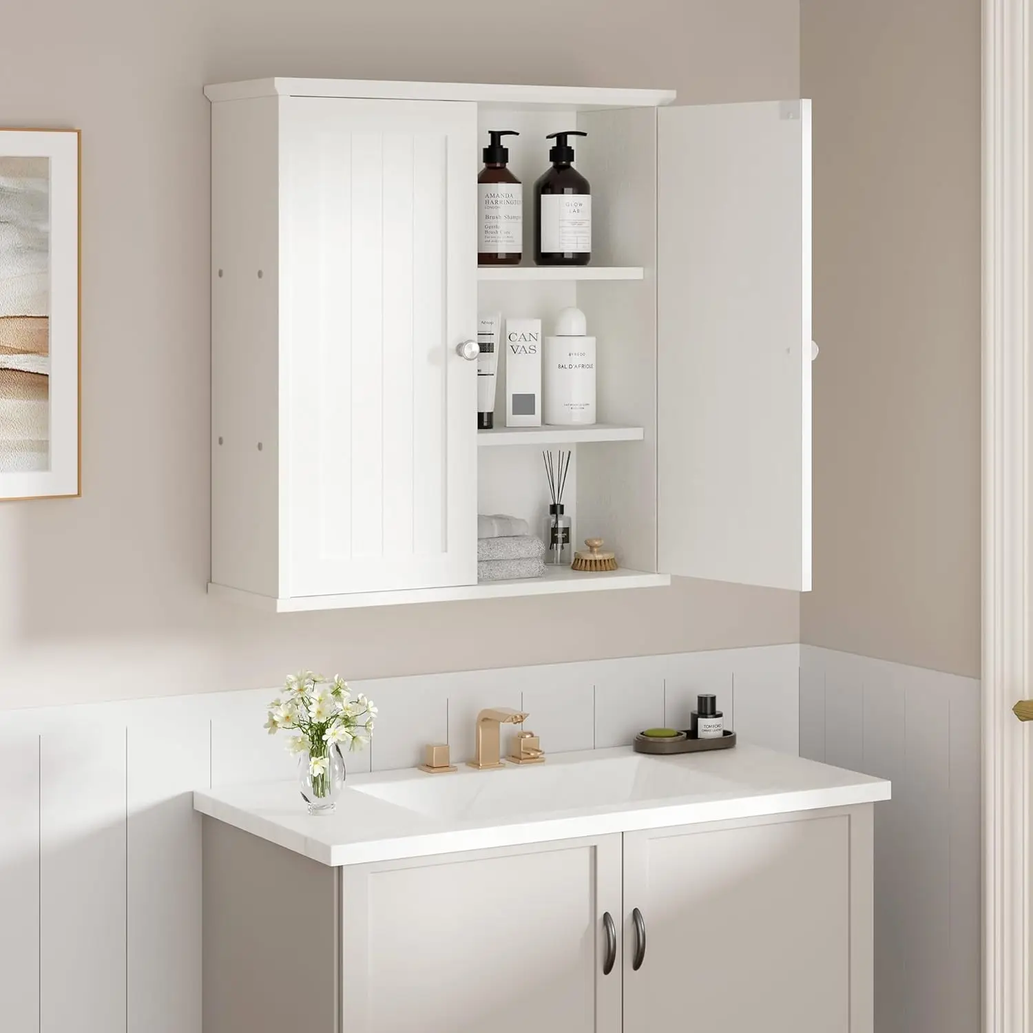 Mesa de centro rústica de almacenamiento de granja para sala de estar - Mesa de cóctel cuadrada de madera