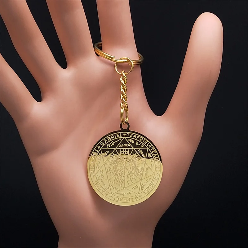 Zeven Aartsengelen Amulet Rvs Kettingen Mannen Zegel van Solomon Talisman Ketting Bescherming Sieraden kraag hombre N1162S2