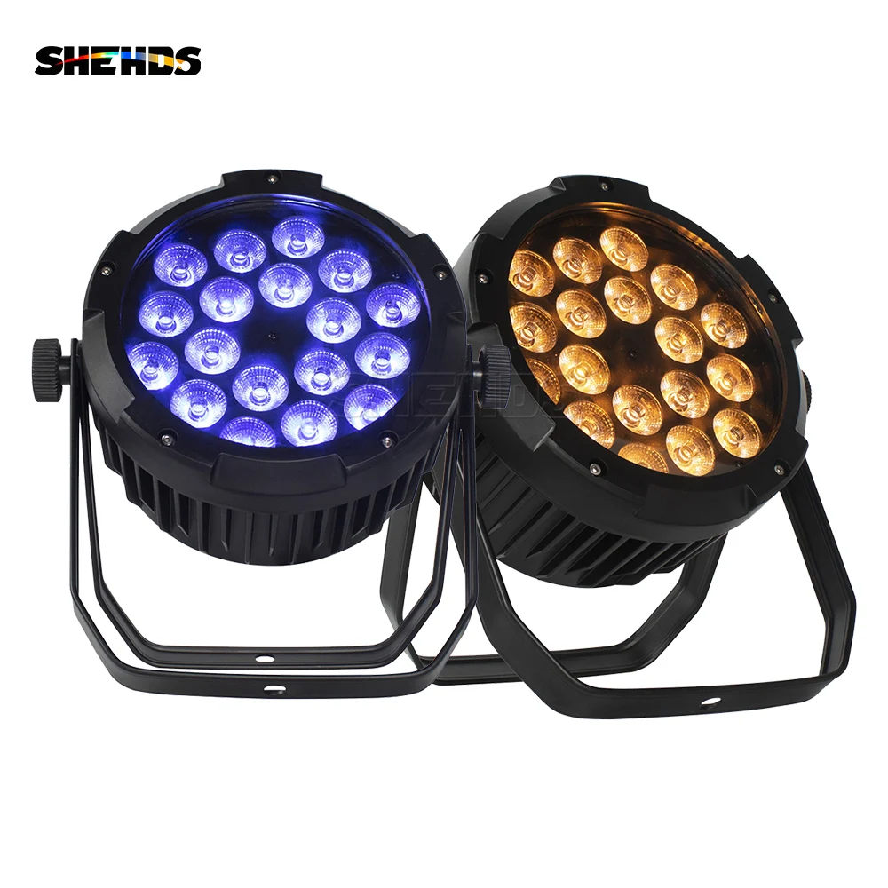 2PCS 18x18W 6in1 RGBWA UV Led Par Light Outdoor Stage DMX Control DJ 18x12W 4in1 Par Can Pool Wash Wall SHEHDS Party