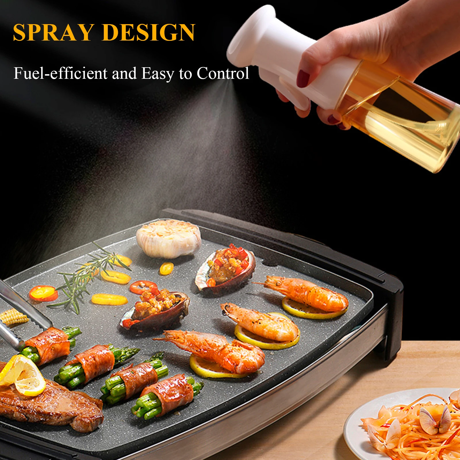 210ml Olive Oil Sprayer Bottle BBQ Oil Spray Empty Plastic Oil Pot Vinegar Mist Sprayer Oil Dispenser Salad Kitchen Cooking Tool