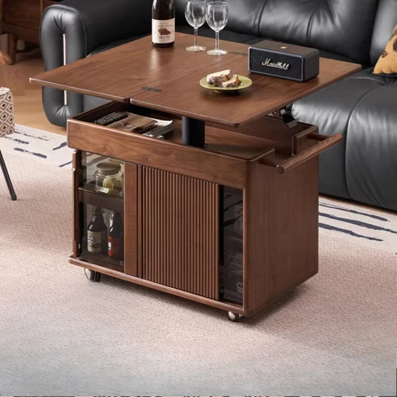 Solid wood edge, living room North American black walnut foldable