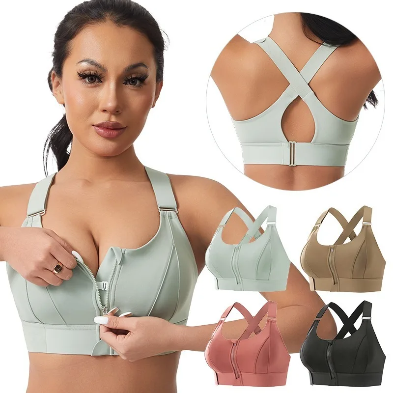 sutia-esportivo-feminino-plus-size-com-ziper-frontal-suporte-de-alto-impacto-costas-cruzadas-ajustaveis-sem-fio-para-yoga-academia-e-corrida