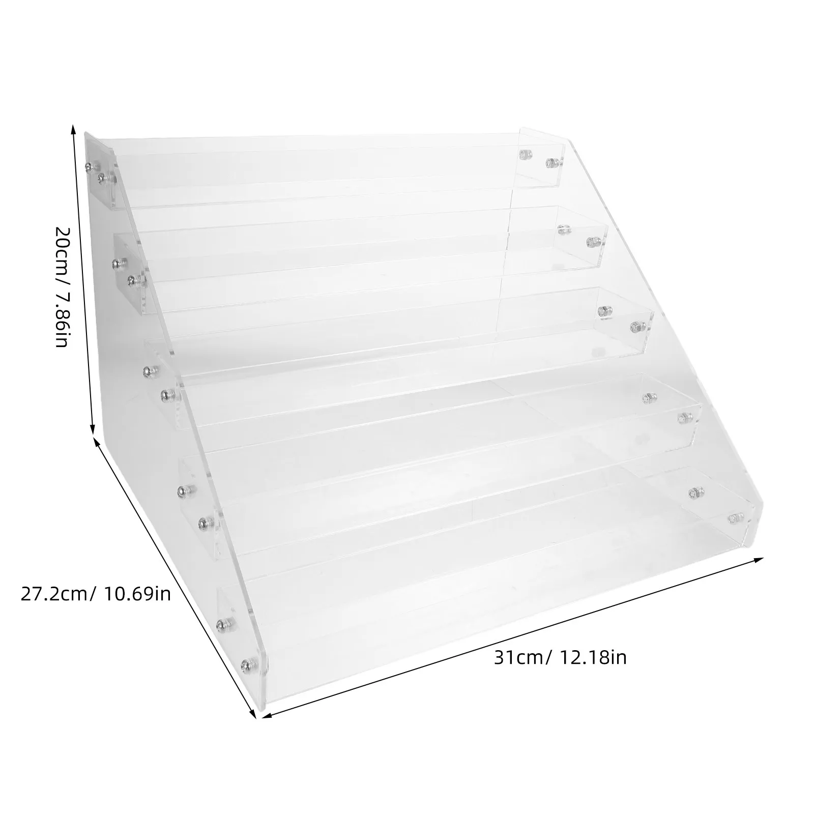 5-Tier Sleek Acrylic Nail Polish Rack Versatile Organizer for Lipstick Tubes Essential Oils Bottles Sunglasses Display