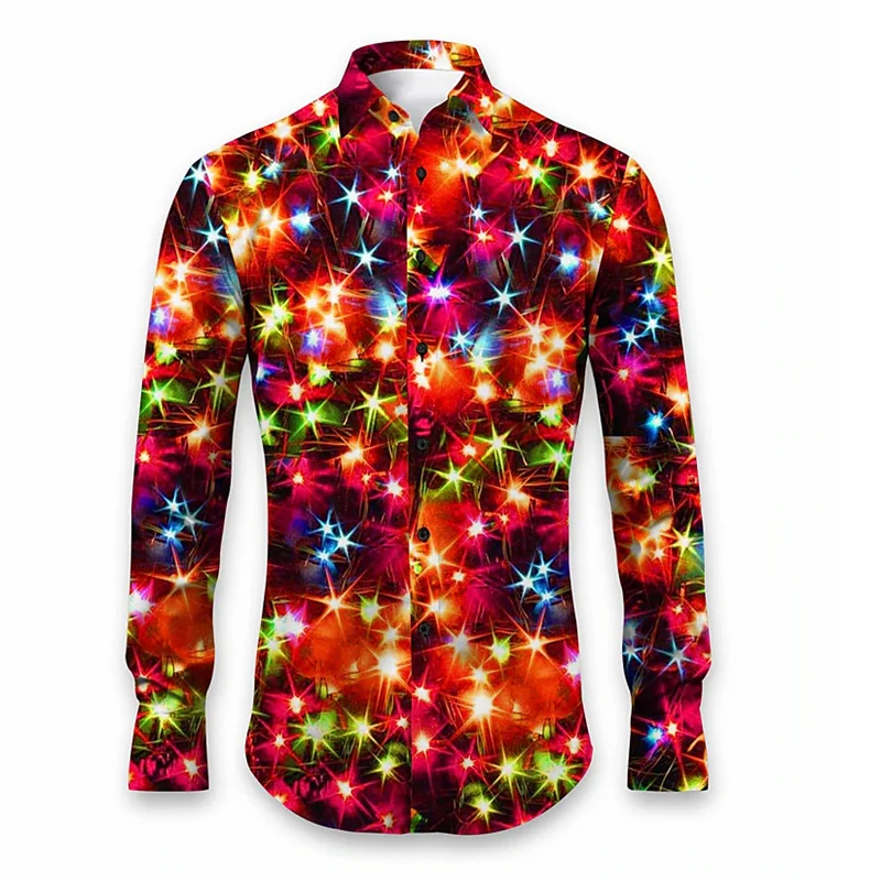 2024 New Fashion Trend Dazzling Star Print Comfortable And Elegant Clothing Long Sleeve Shirt
