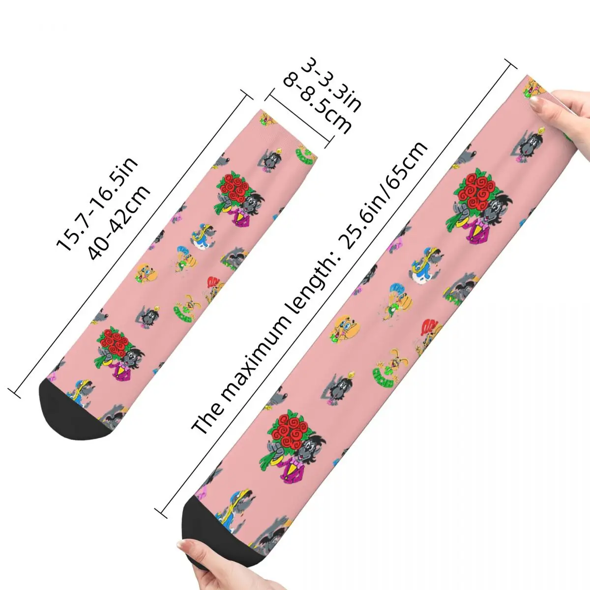 Happy – chaussettes de Compression pour hommes, Harajuku Nu Pogodi lapin loup, dessin animé russe, décontracté de rue