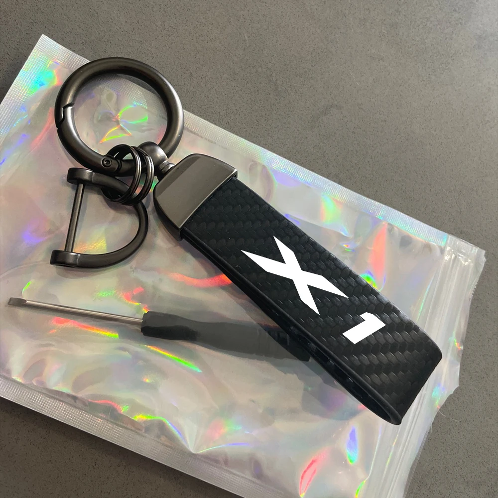 For BMW X X1 X2 X3 X4 X5 X6 X7 Car Carbon Fiber Pattern Rope Key Chain New Fashion Auto Keyrings Holder High-Grade Styling Parts