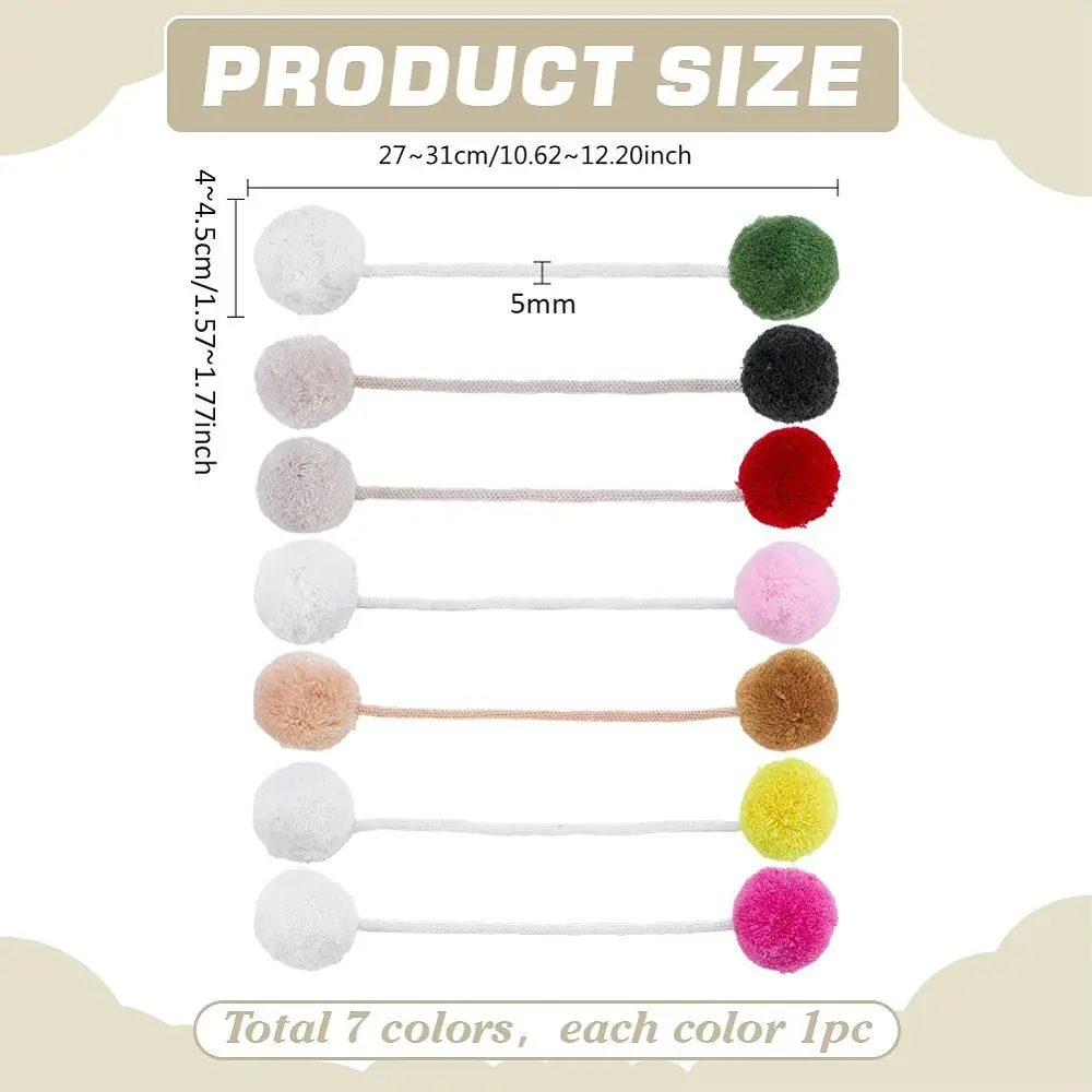 7Pcs Charm Hanging Two Tone Pompom Ball Pendant Poms Balls Fuzzy Bag Charm Bulk for Women Purse Handbag Straw Bag Hats Keychain