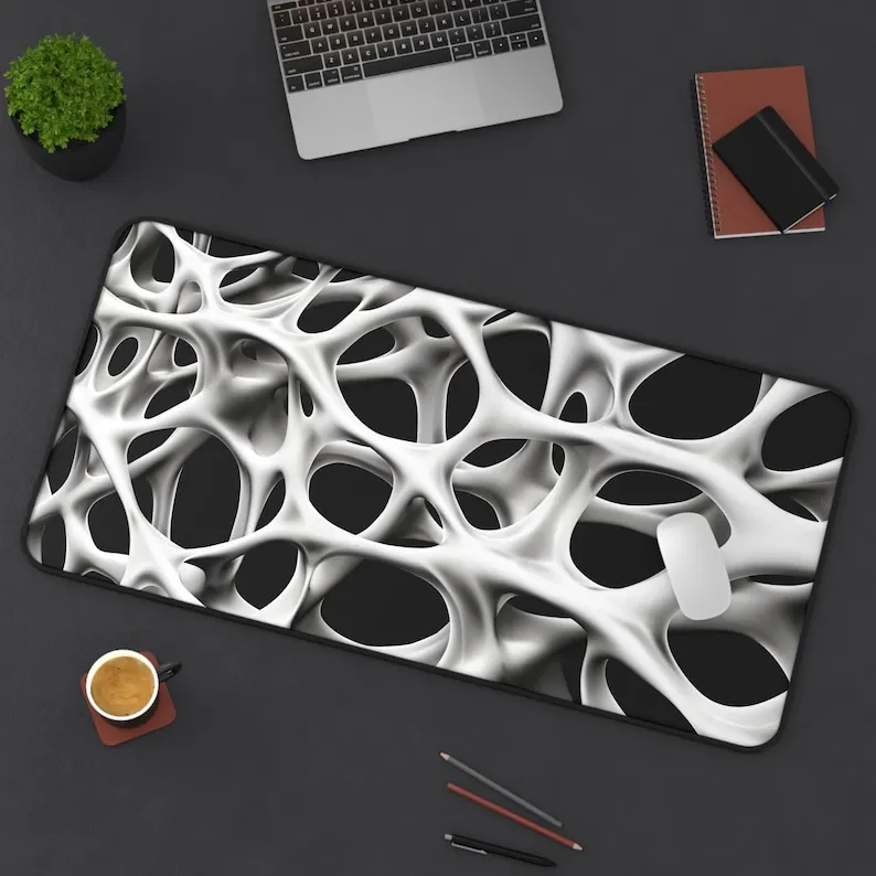 Abstract Futuristic Pattern Deskmat, Office Decoration, Workspace Accessory, Home Office, Unique Gift for Her, Modern Desk Mat