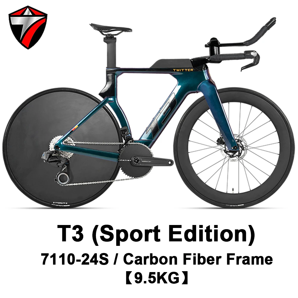

TWITTER T3 Carbon Road Bike Full Carbon Disc Wheel TT Triathlon Racing Bike 24Speed Electronic Shifting Hydraulic Disc Brake