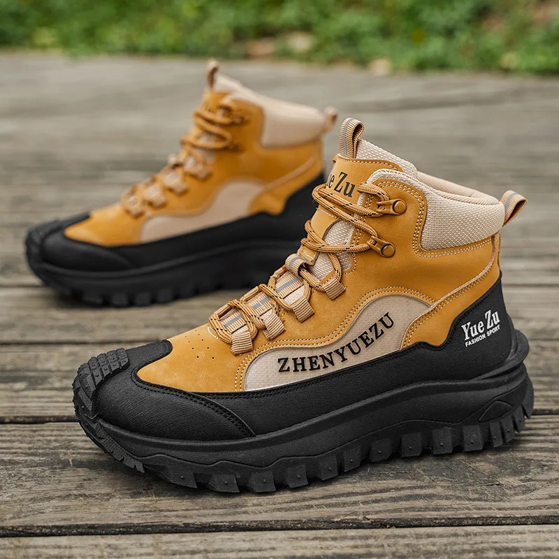 

Fashion Man's High-top Sneakers Outdoor Functional Mountaineering Tooling Shoes for Men Platform Casual Comfort Trendy Men Shoes