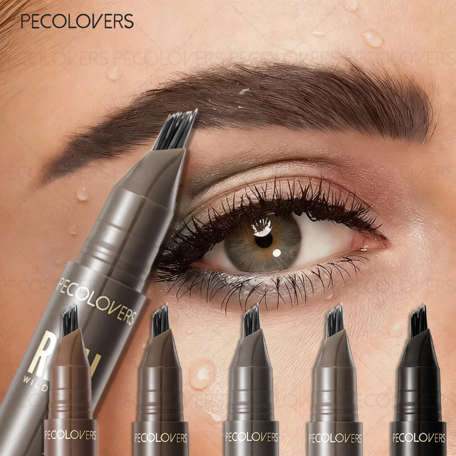 1 Pc Fluffy Quick-Dry Liquid Eyebrow Pen, Natural Wild Look Brows, Precise Defined and Fill Brows, Super Fast Drying