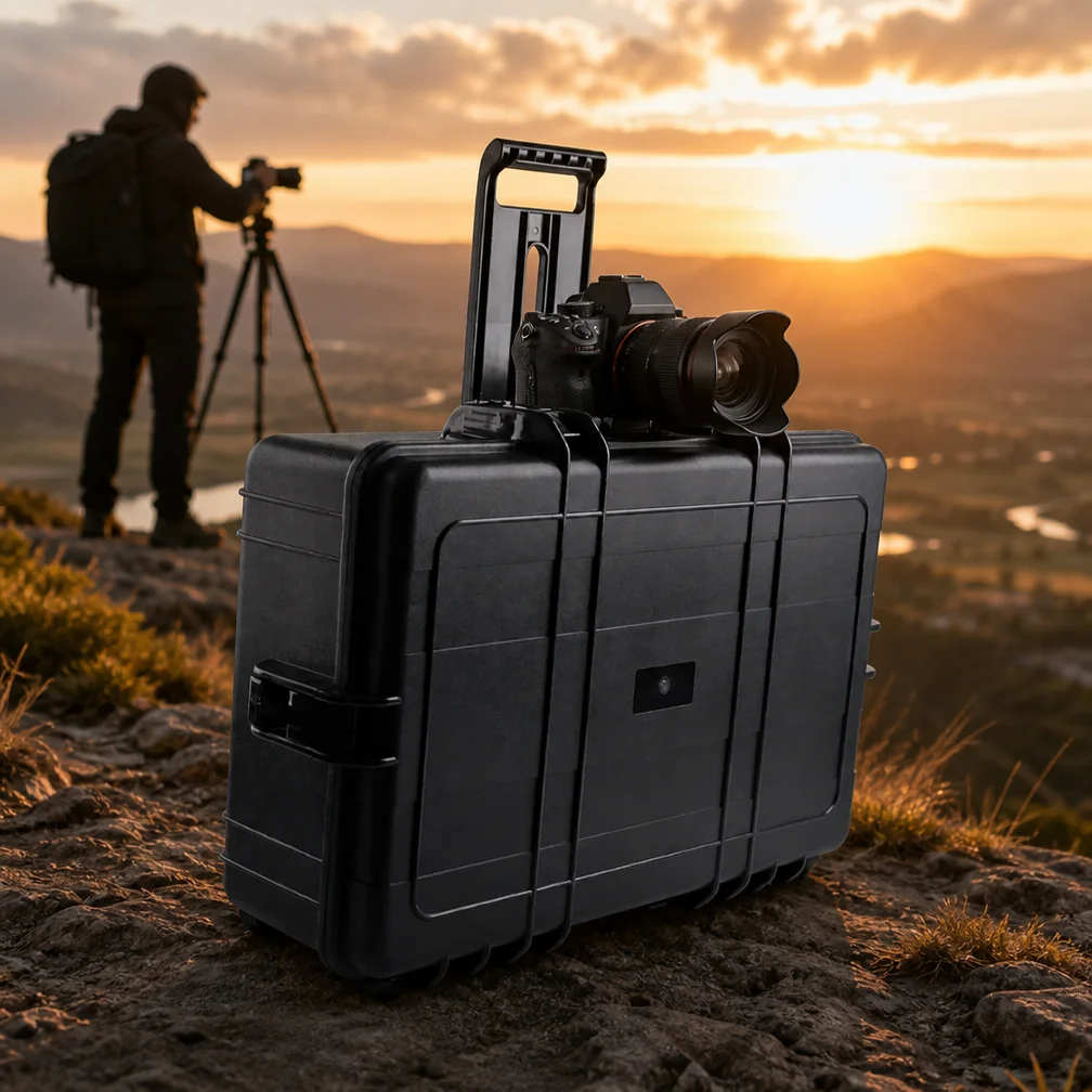 Waterproof Metal Wheel Large Hard Toolbox with Valve Customizable IP67 Tool Trolley Case OEM/ODM Support