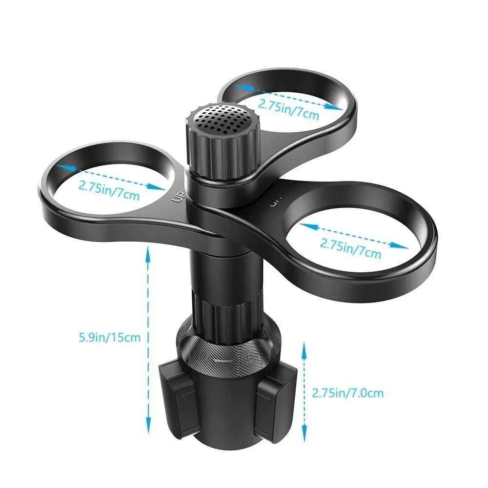 3-in-1 Auto-Getränkehalter-Erweiterungsadapter, 360° drehbare, verstellbare Basis, Autohalterung für Getränkeflaschen und Getränke. – Detail 6