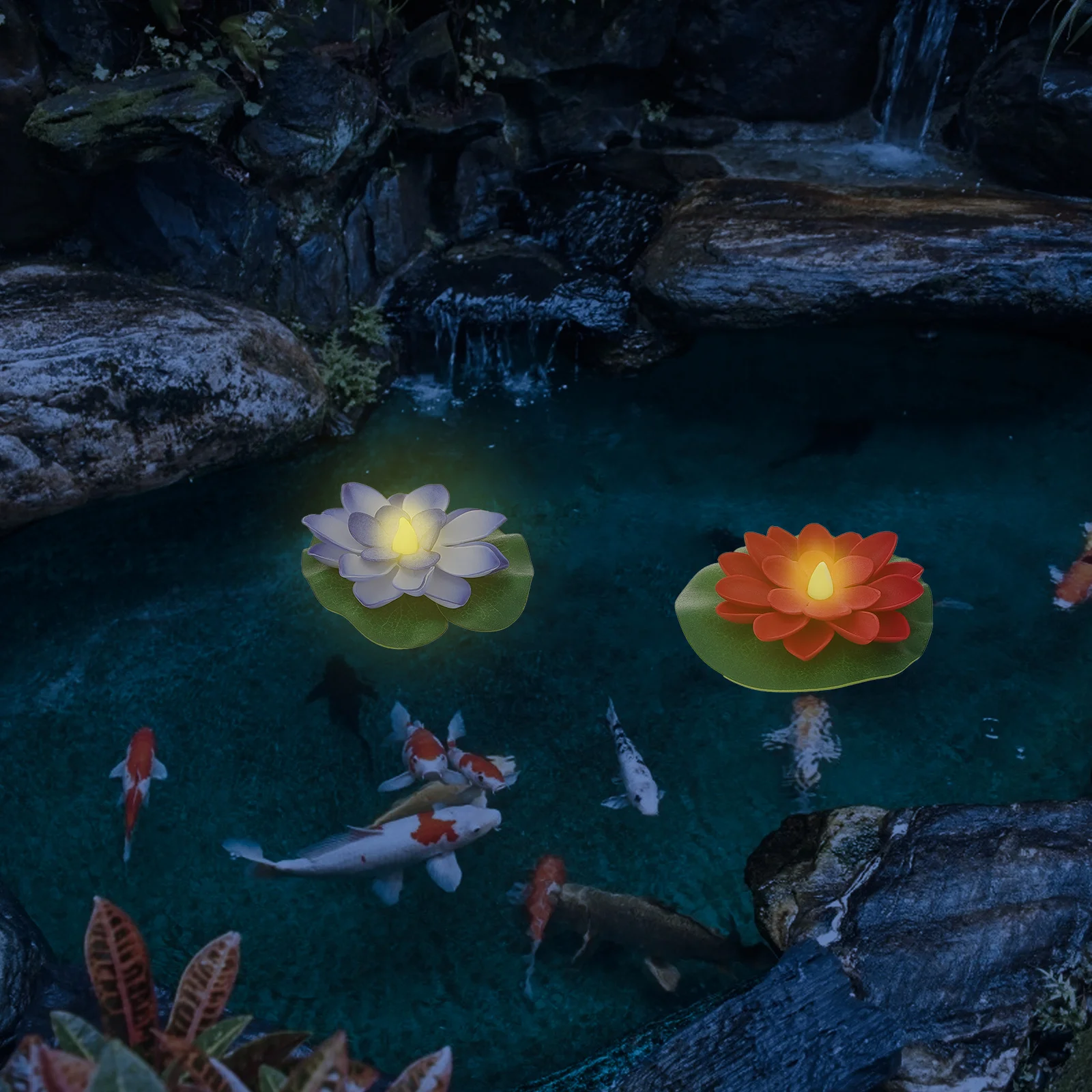 

6Pcs Floating LED Lotus Lamp Waterproof Pool Lights Pond Landscape Garden Decor Lighting LED Lotus Lamp Floating Pool Lights