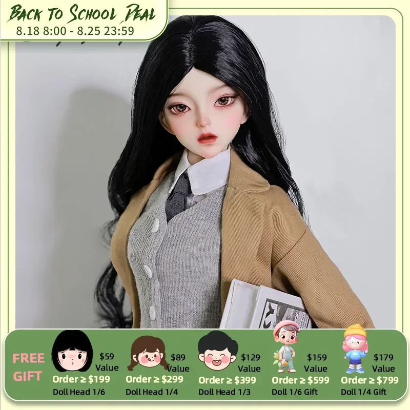 Shugafairy Verta New BJD Doll 1/3 Preppy English Style Autumn/winter Knit Plaid Skirt Long Coat Movable Joints Dolls