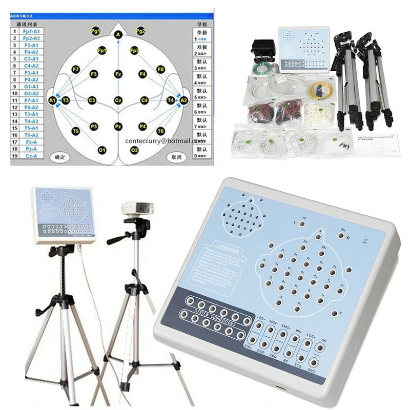 CONTEC KT88 Digital Brain Electric Activity Maping Collects EEG Signa 19 каналов EEG + 5 каналов многопараметрических устройств
