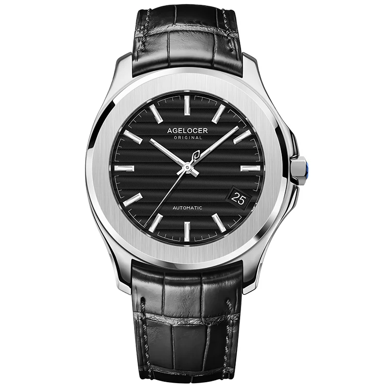 AGELOCER Original Baikal Watch Men\'s Luxury Gold Watch Big Calendar Business Automatic Mechanical Watch Birthday Gift for Men