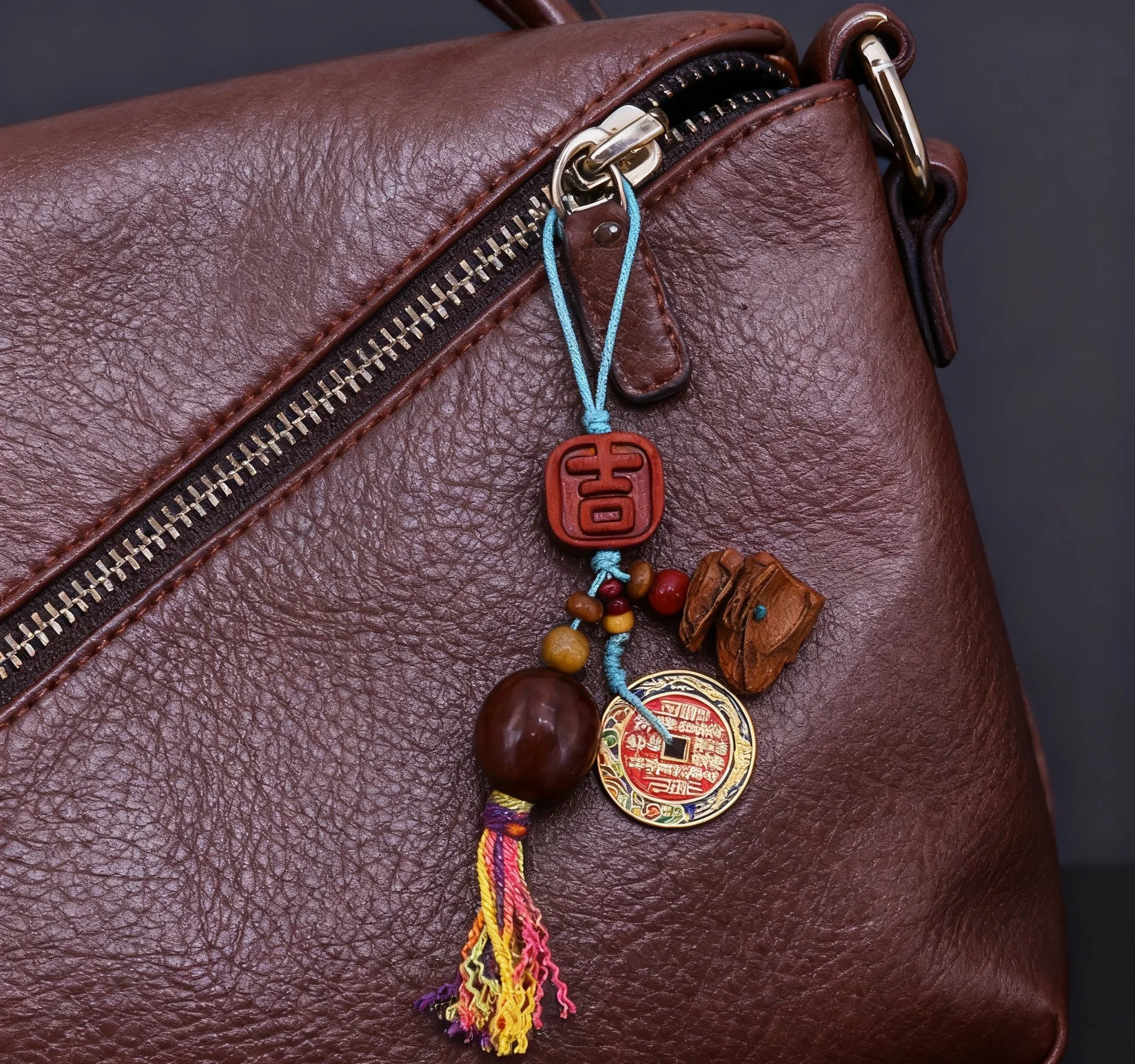 Vintage Wood Acorn Phone Pendant Hanging Keyring Keychains Gourd Peach Pit Tassel Lucky Riches Jewelry Accessory Unisex Gift