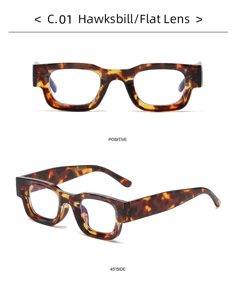 KOCOLIOR Neue Retro Kleine Quadratische Brillenfassung Anti-Blaulicht Photochrome Lesebrille für Männer und Frauen Vollrandbrille – Detail 8