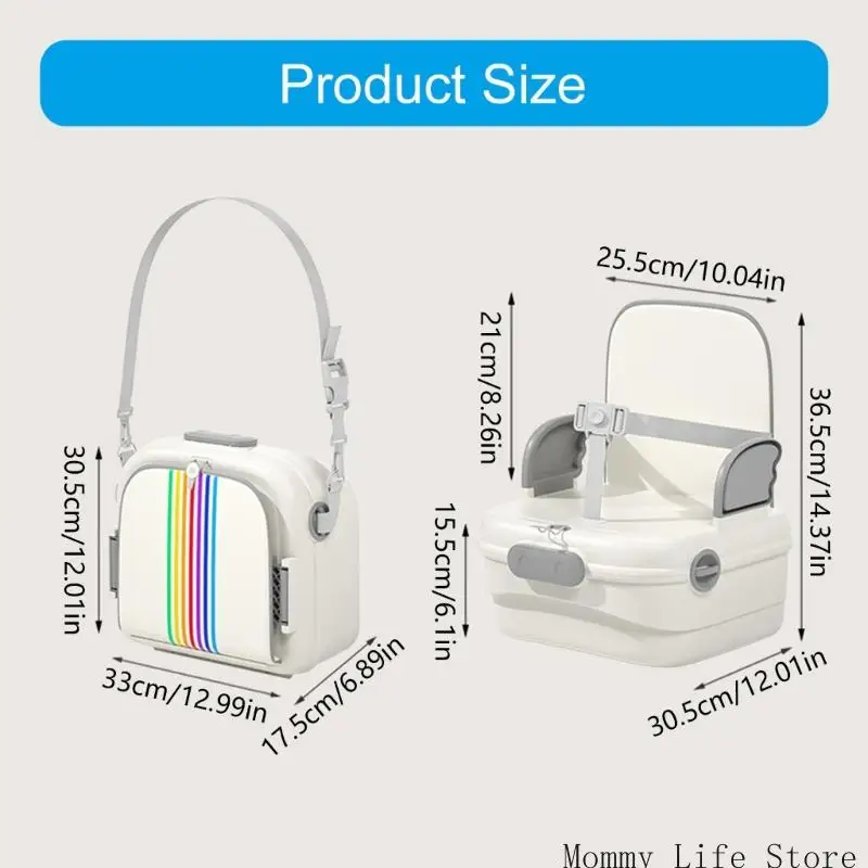 مقعد مرتفع محمول للأطفال الصغار بتصميم قابل للطي وخفيف الوزن للرحلة المنزلية