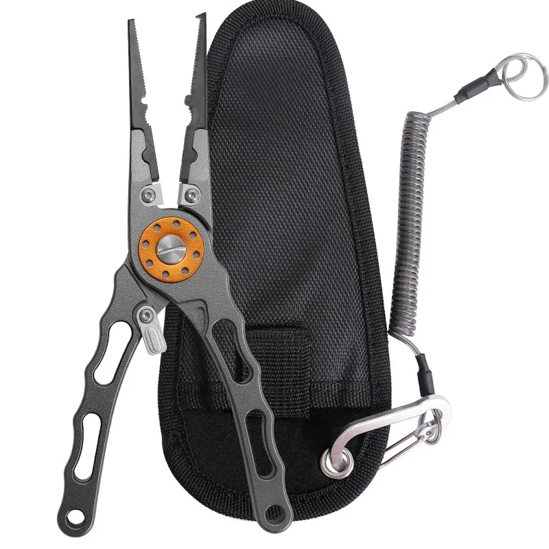 Autumn Outdoor Fishing Tackle Aluminum Alloy Lure Pliers Long Nose Multifunctional Hook Remover Line Cutter Crimping Tool