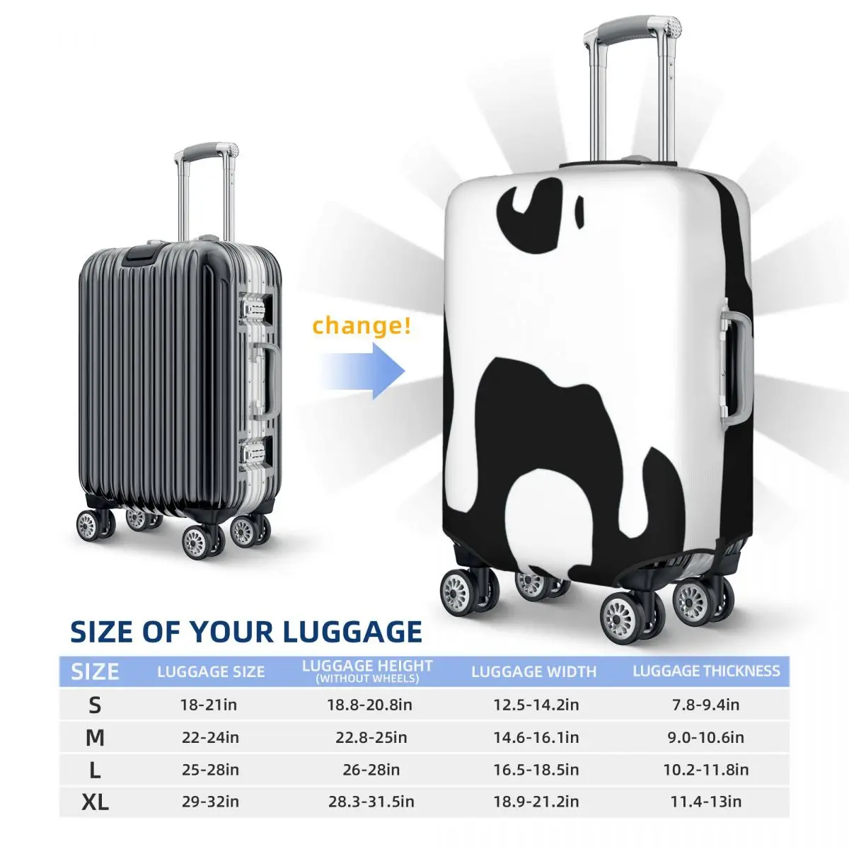 Big Drippy Yin Yang Print Luggage Protective Dust Covers Elastic Waterproof 18-32inch Suitcase Cover Travel Accessories