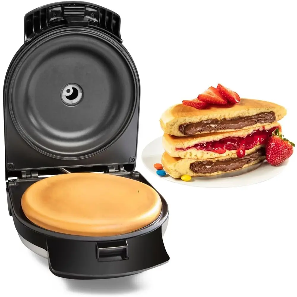 

Giant Electric Pancake Maker - Quick Studded Waffle or Pancake, Add Toppings for Breakfast or Dessert, Nonstick Silicone Batter