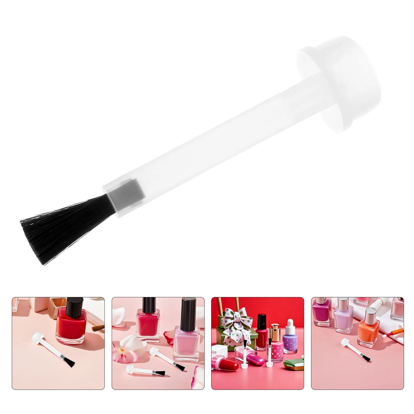 

100Pcs Replacement Nail Brush Tips Soft Bristle Refill Pack Precision Application Gentle Nail Protection Quick Swap Cap Design