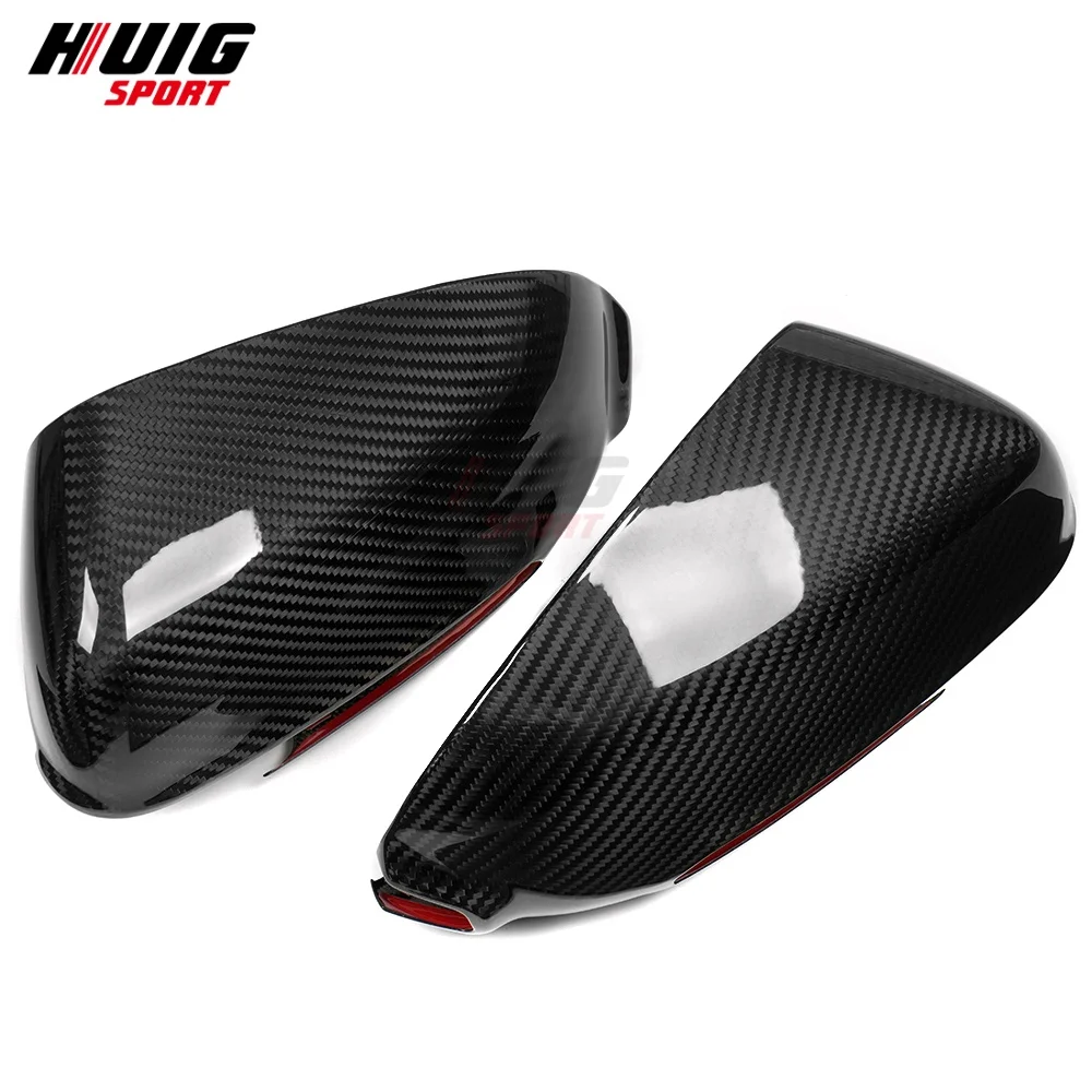For Hyundai Kona N N Line 2021-2024 A Pair Carbon Fiber Car Side Wing Rear View Mirror Shells Rearview Mirror Caps Cover Trim