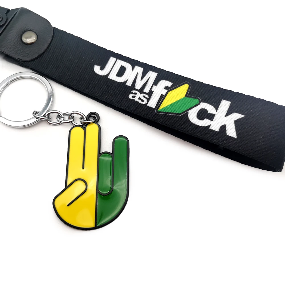 JDM Style Heat transfer printing Mental keyring Wrist strap keychain Key Holder For Honda Toyota Mazda Subaru Suzuki