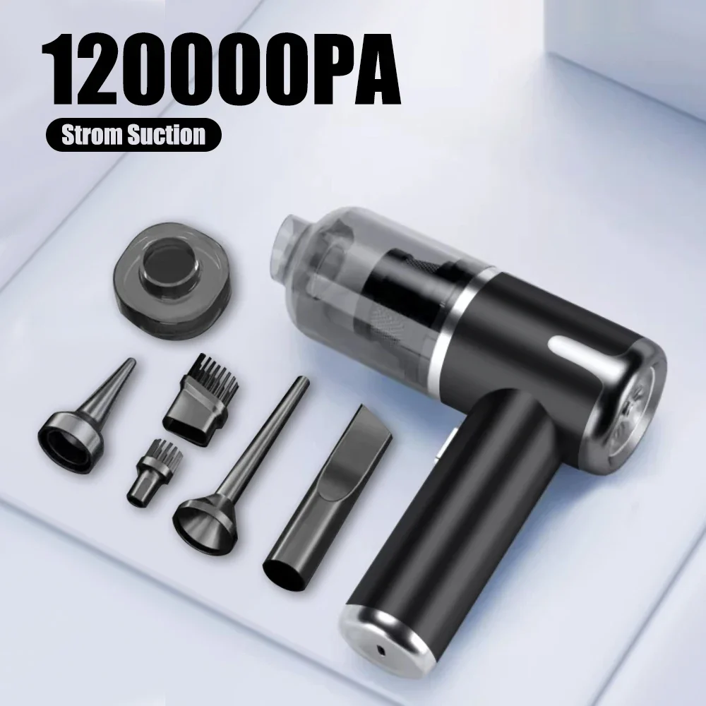 120000PA Car Vacuum Cleaner Mini Portable Wireless Hand held Cleaner for Home Appliance Powerful Cleaning Machine Car Cleaner Mi