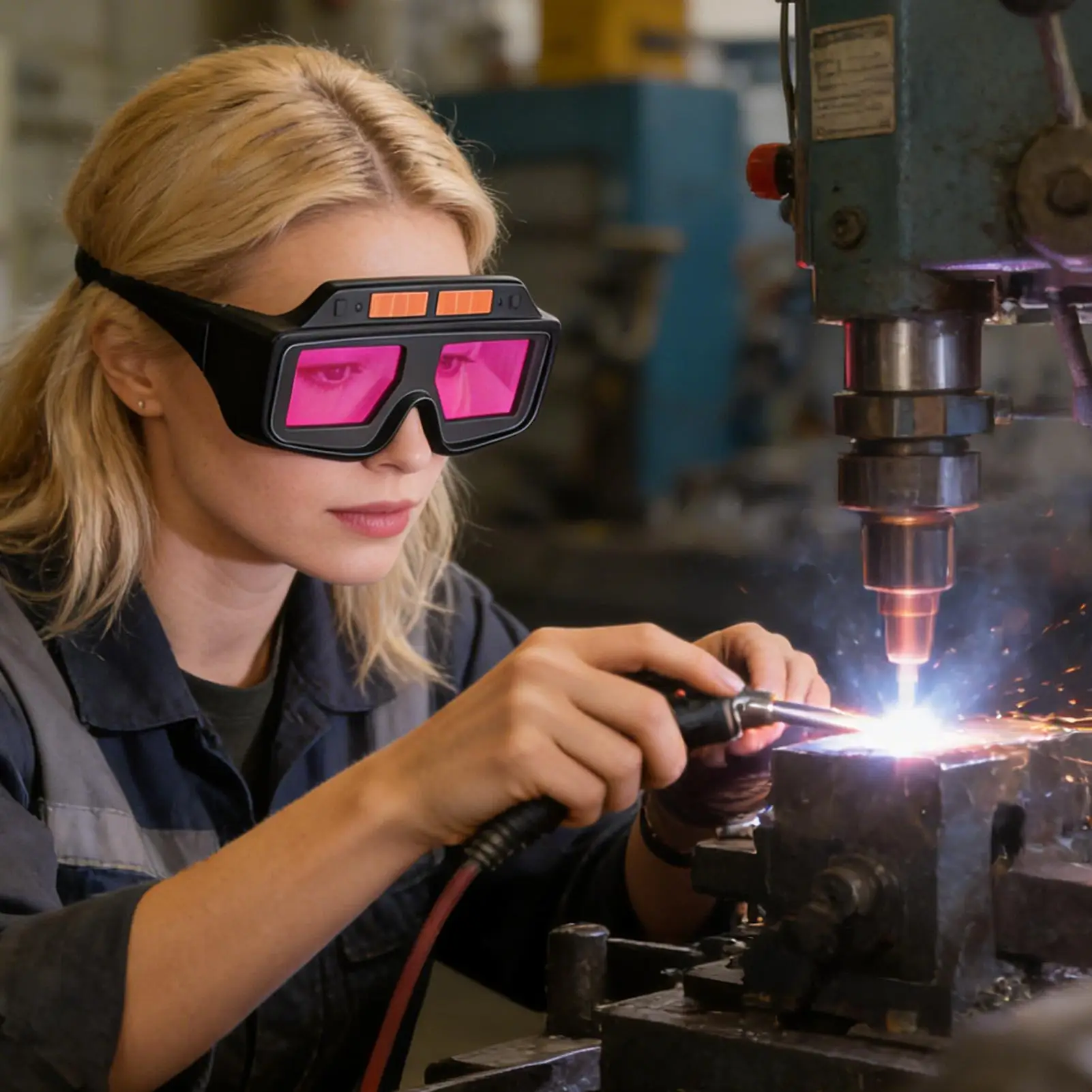 Welding Glasses Adjustable Shade Auto Darkening Anti Scratch Wrap Around Eye Protection Welding Goggles For Women Men Torching