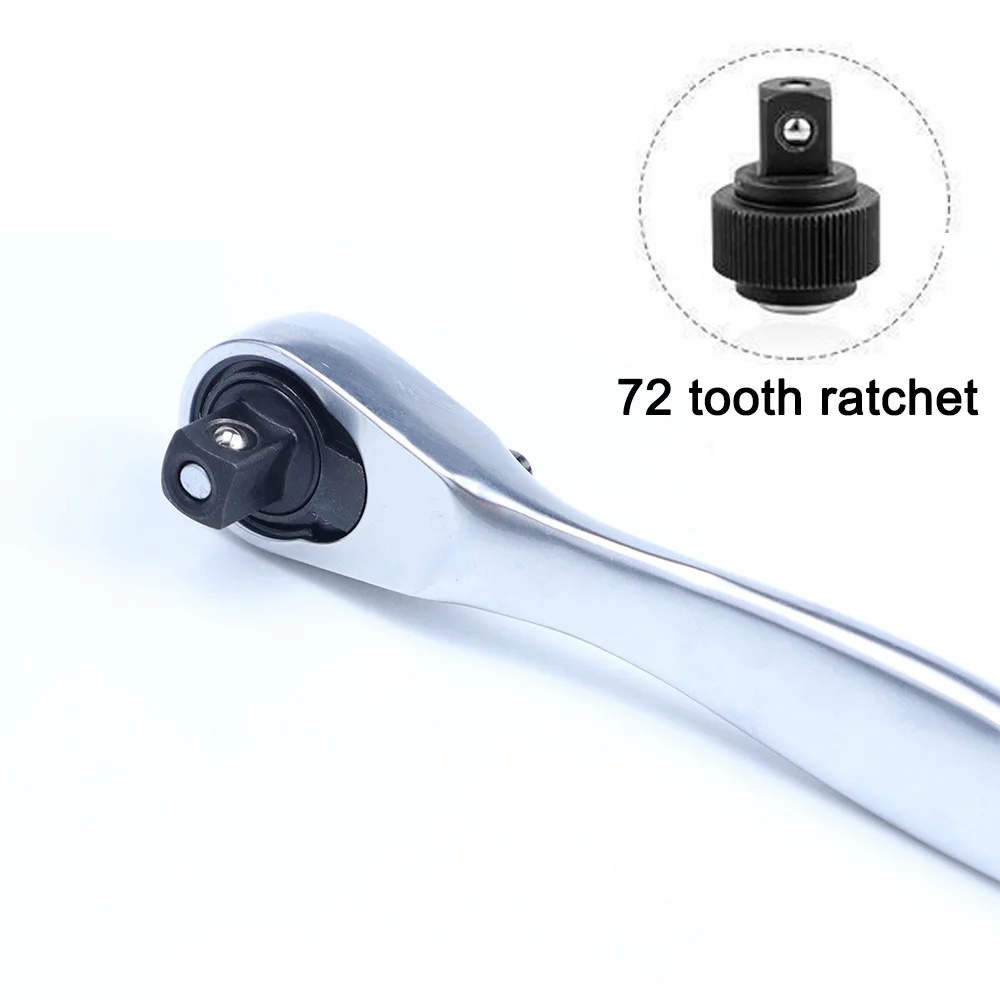Quick Ratchet Wrench, Ratchet 72-Tooth Ratchet Screwdriver, 1/4 inch Drive Micro Ratcheting Bit Driver Wrench for Tight Spaces view 4