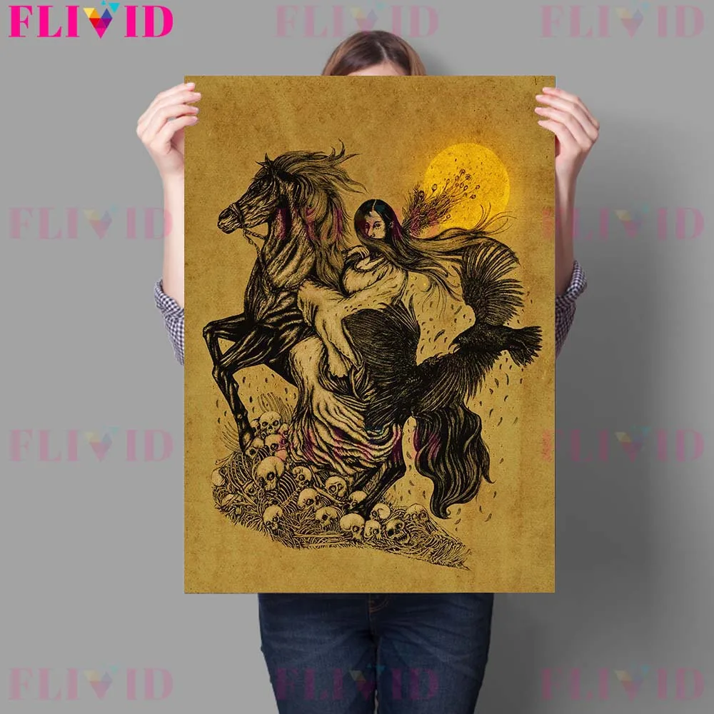 Skeletons And Witches Wall Art Canvas Painting Surreal Terror Art Prints Witchcraft And Magic Poster And Prints Home Decoration