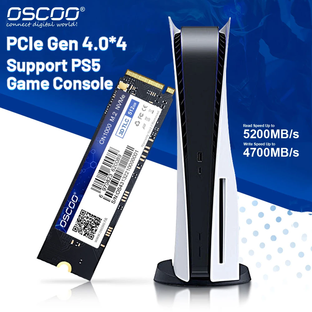 OSCOO M2 SSD NVMe 512 ГБ 1 Тб HDD M2 PCIe 4,0x4 2280 SSD Внутренний твердотельный жесткий диск для PS5 ноутбука ПК