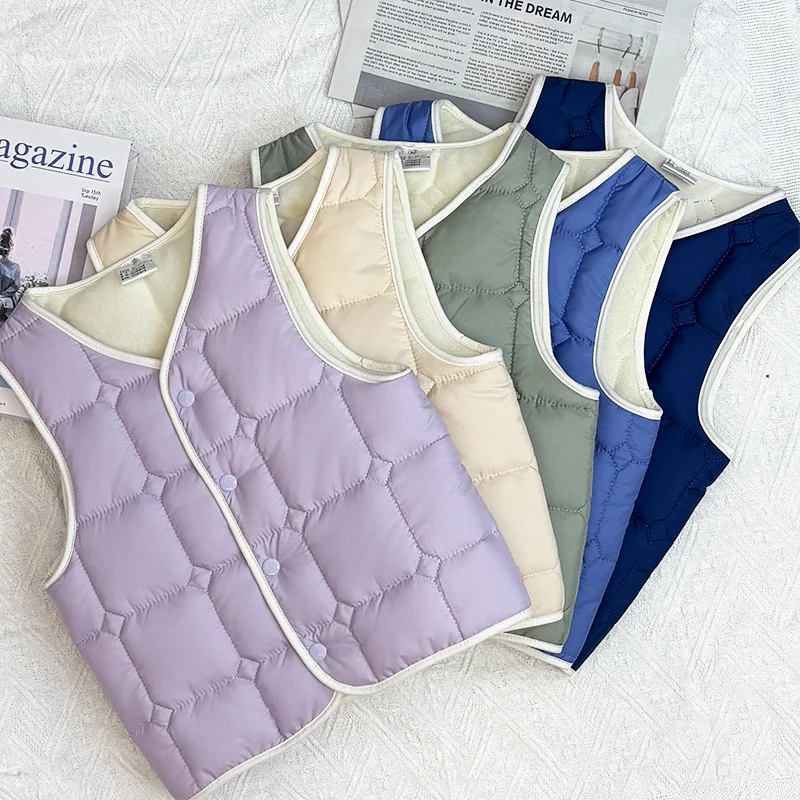 

Thick Children's Cotton Vest Lightweight Style Kids Waistcoat Winter 2025 New Boys Girls Windproof Coats Baby Autumn Clothing