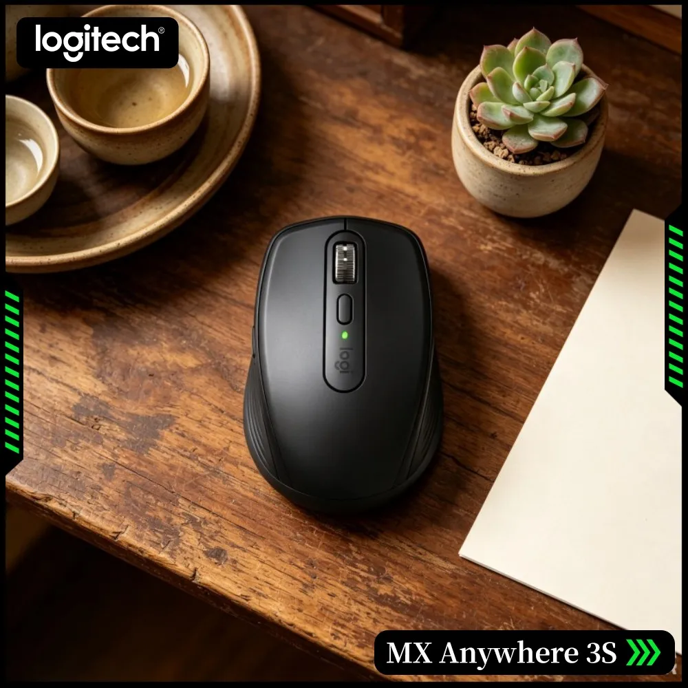 Ergonomic MX Anywhere 3S - 8K DPI, Hyper-Scroll, Anti-Slip Grip, Ideal For Online Course Learning & Campus Lab Work