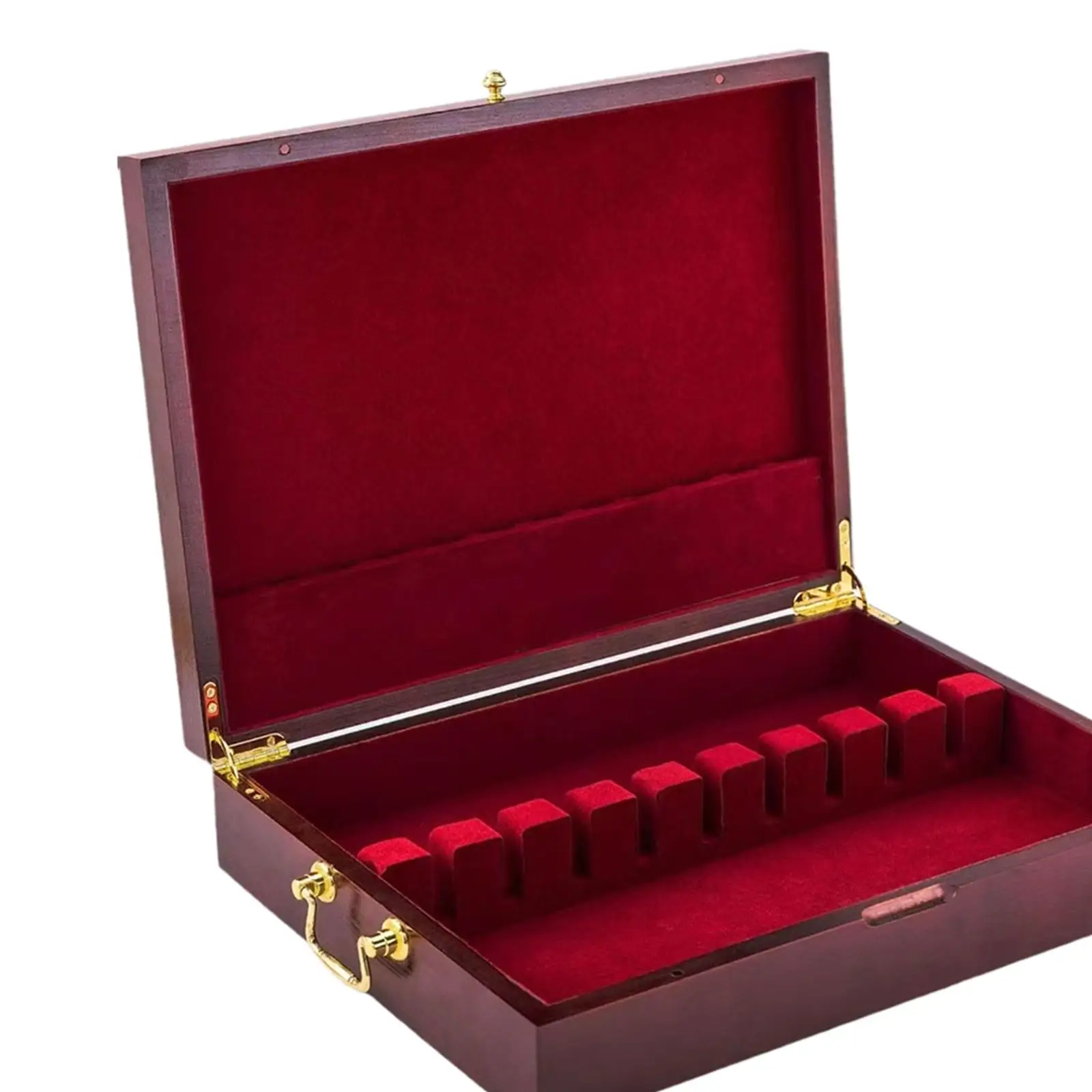 Modern Wood Cutlery Storage Box Flatware Case with Soft Lining and Lid for Kitchen Cabinet Organization