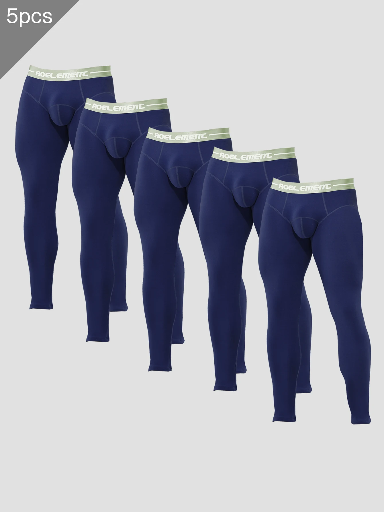 5PCS Men's winter thermal long underwear. Single piece, thickened and fleece-lined. Warm thermal pants form-fitting thread pant
