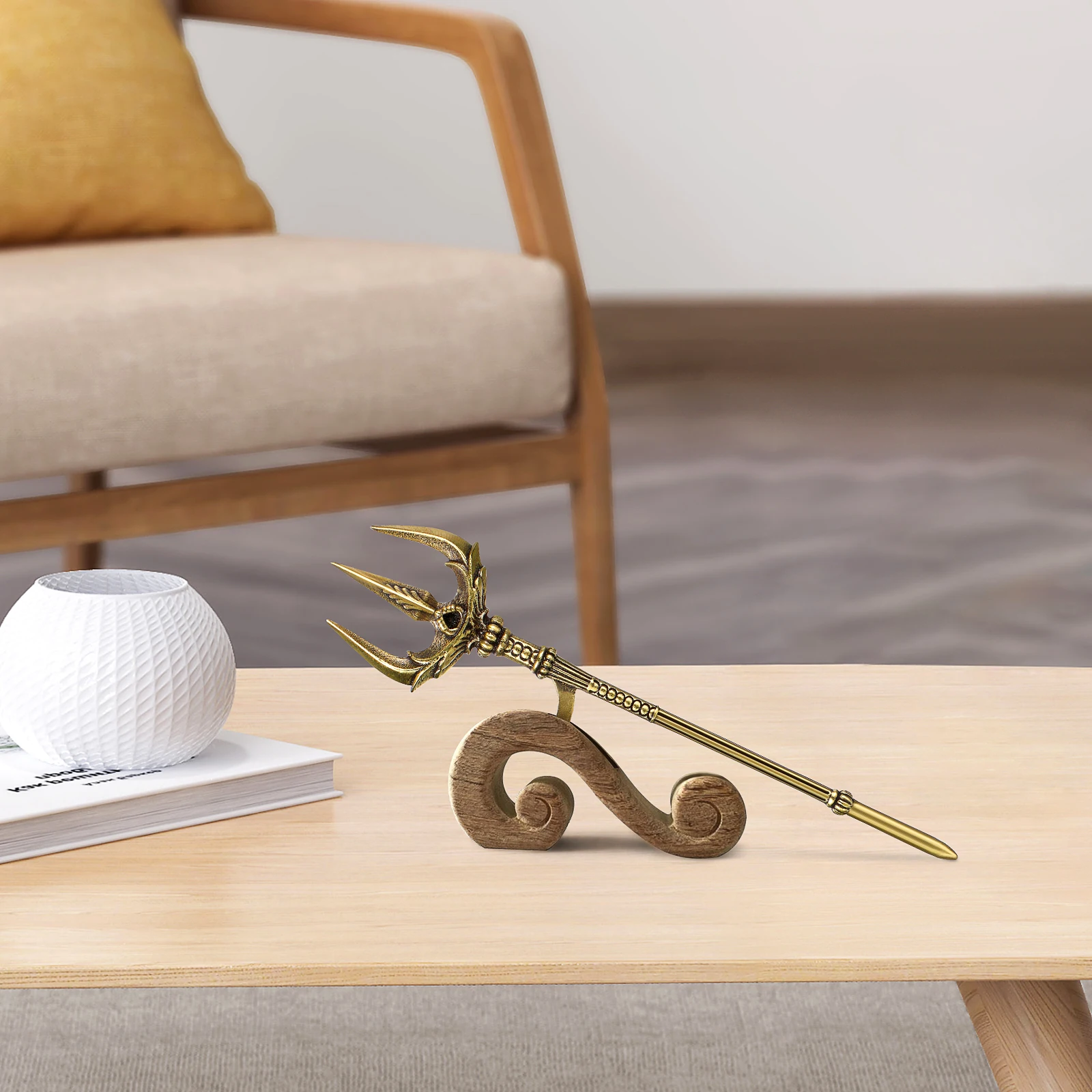 

Vintage Fork Brass Decor Unique Adornment Craft Trident Trident Modeling Craft Brass Home Decoration Gift