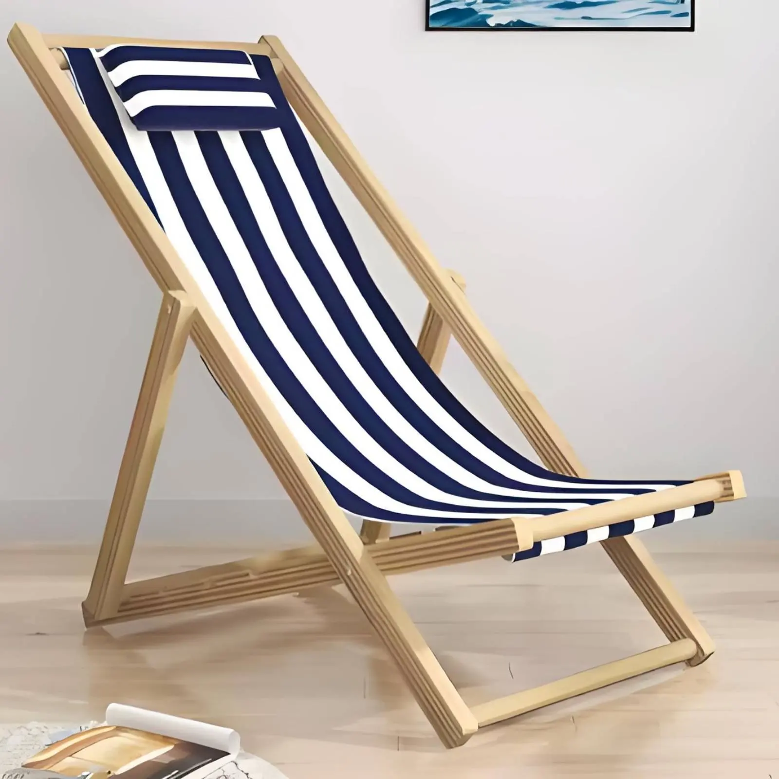 Beach Chair Textile Seat Cover Long-Lasting Deck Chair Replacement Canvas Furniture Accessory Easy to Install for Patio, Balcony