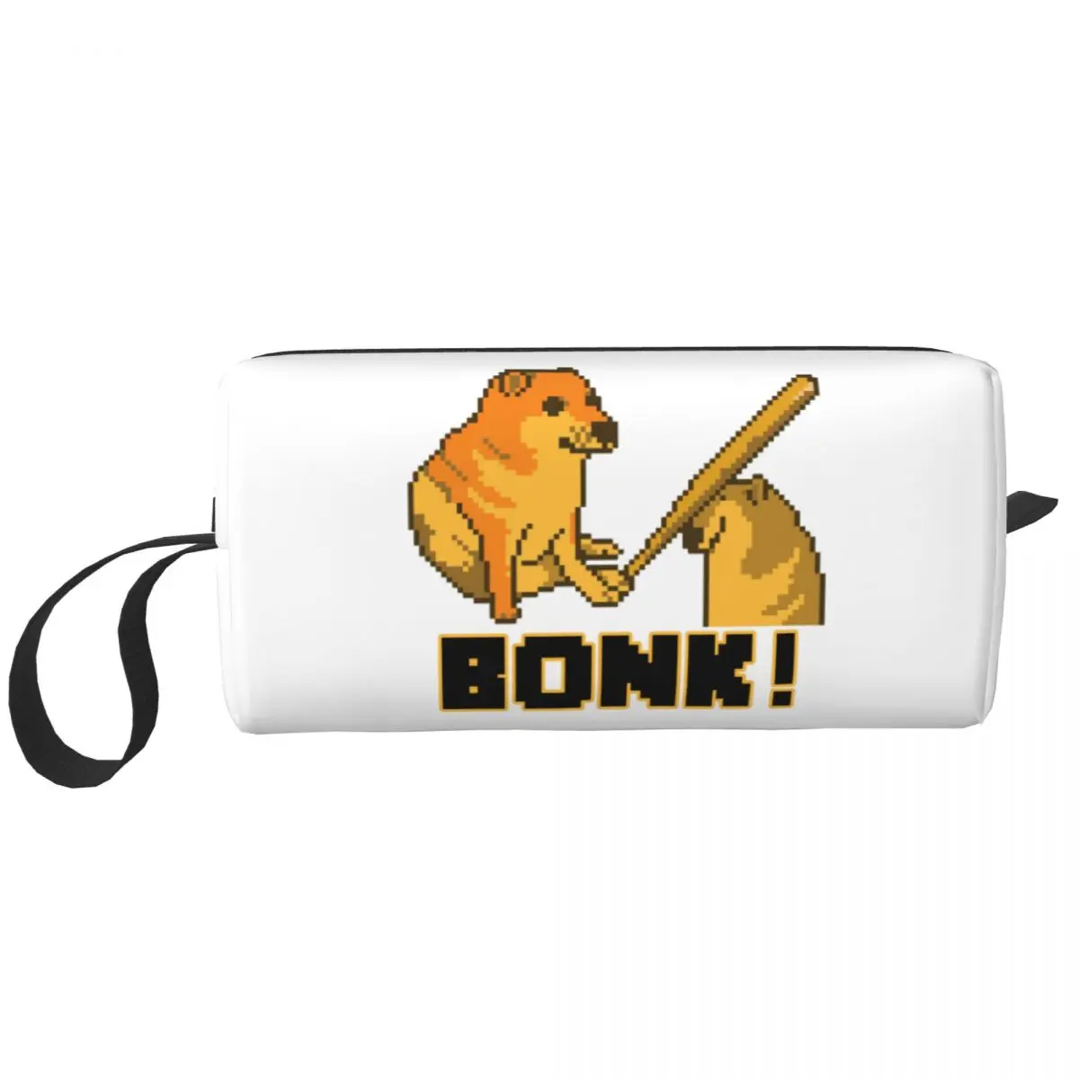 

Cute Cheems Bonk Meme Pixel Art Travel Toiletry Bag Women Shiba Inu Dog Cosmetic Makeup Organizer Beauty Storage Dopp Kit