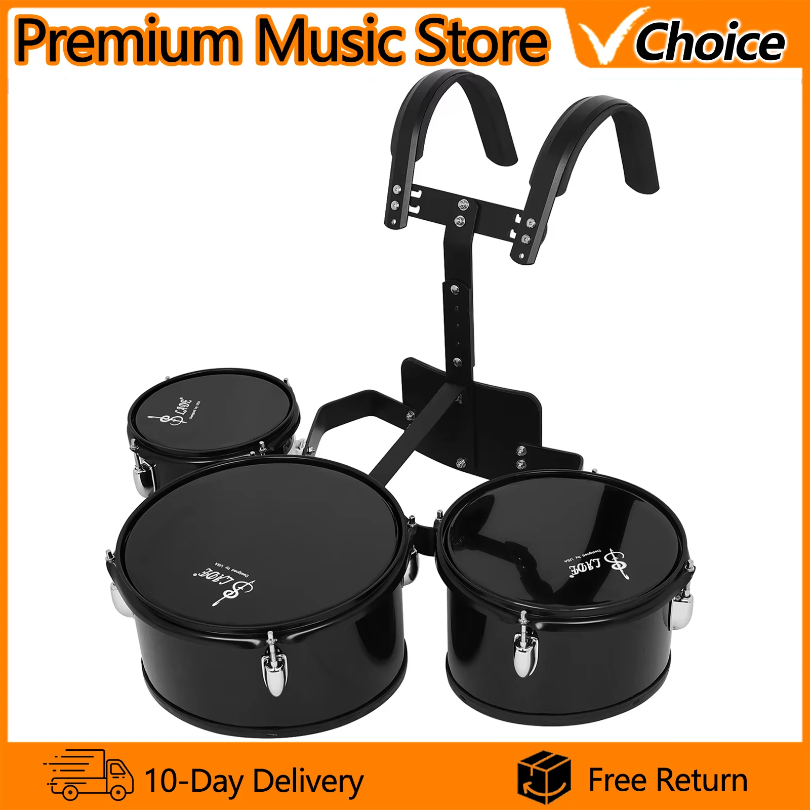 SLADE Marching Drum Set Triptych Snare Drums Band Polyphonic Drum Back-rack Drum Percussion Instruments for Parades Performance