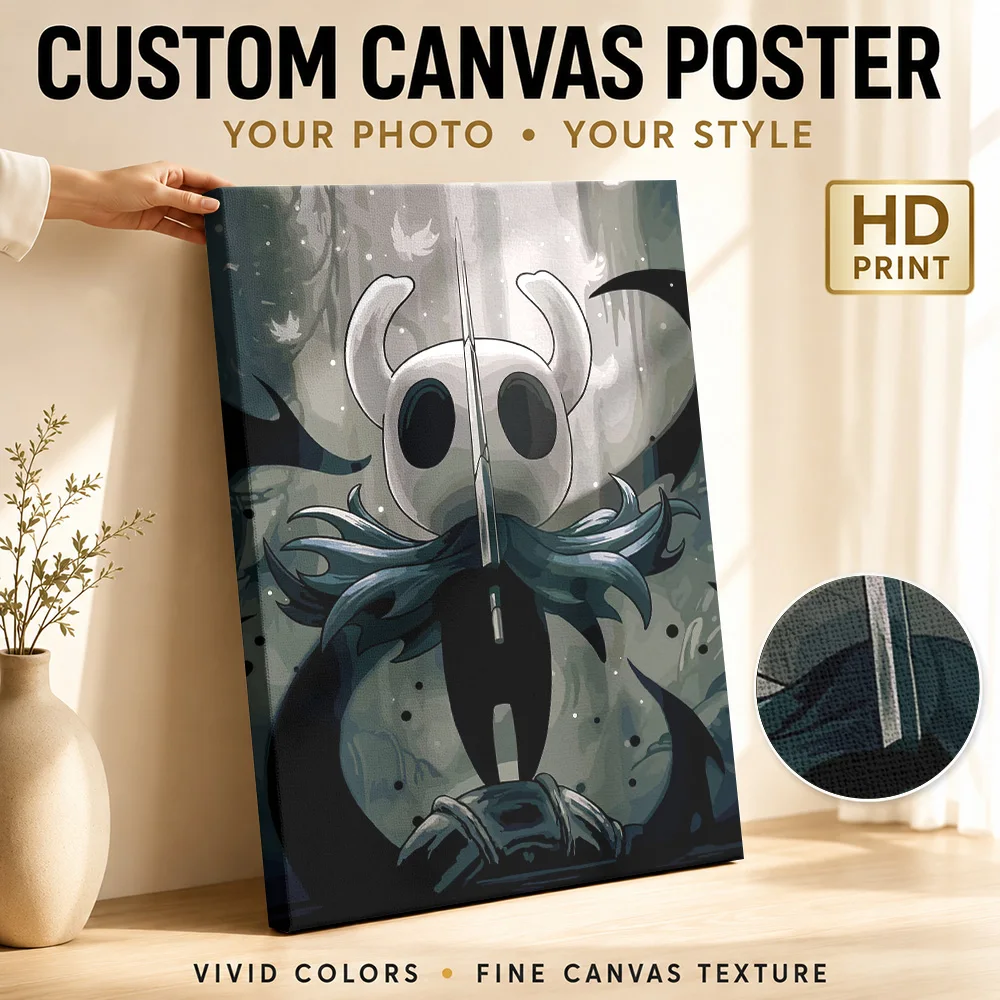 Hollow Knight Character Art Canvas Painting Posters Whimsical Wall Decor With Personalized Photo For Lounge Ideal Collector Gift