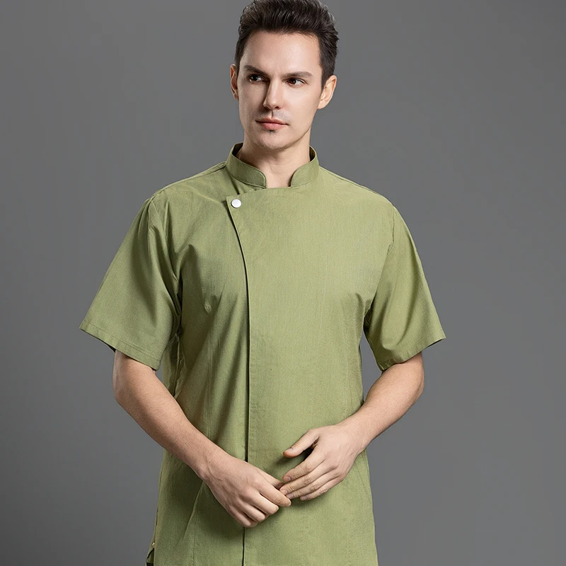 Camisas masculinas para restaurante, Uniforme de cozinheiro, Roupa de cozinha feminina, Garçom, Garçonete Roupas de trabalho, Jaqueta de cozinheiro para restaurante