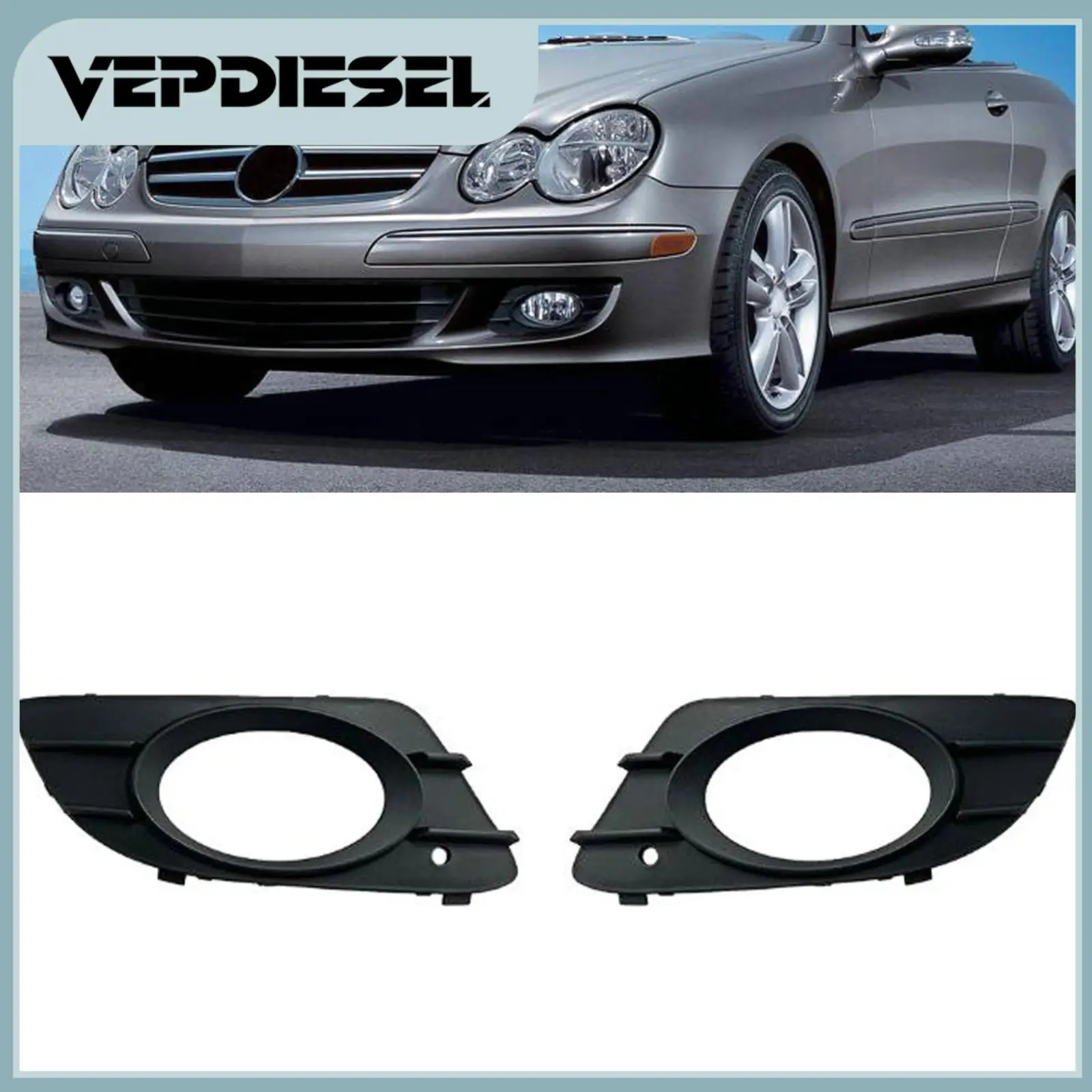 

2PCS New Front Bumper Fog Light Cover For 2005-2009 Mercedes Benz CLK W209 Part# 2098850323 2098850423