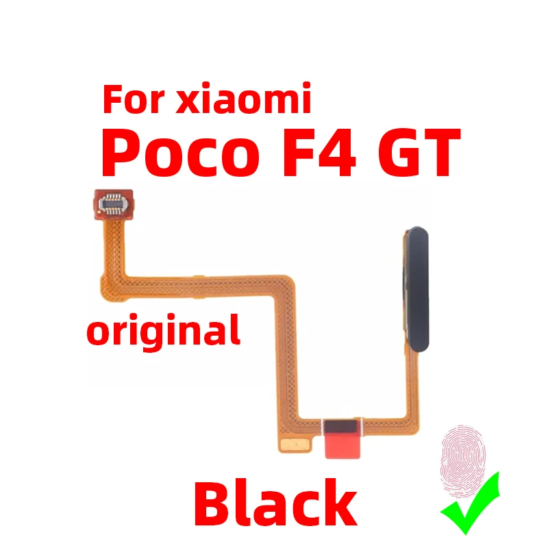 Original For Xiaomi Poco F4 GT Fingerprint Sensor Home Return Key Menu Power Button Flex Ribbon Cable