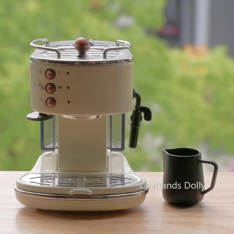 1/6 Dollhouse Dollhouse Miniature Furniture Items Mini Glossy Retro Coffee Machine Model Furniture Decoration Accessories